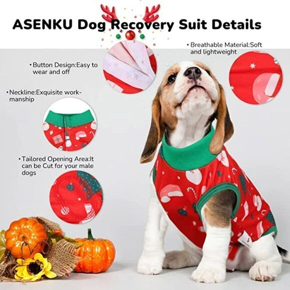 Dog Onesie Christmas Pet Pajamas, Dogs Recovery Suit for Dogs - Picture 7 of 8